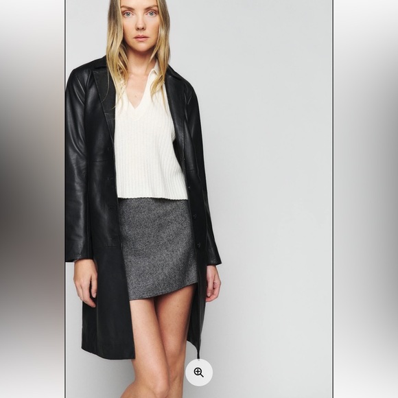 Reformation 90’s longline leather coat - Picture 1 of 5